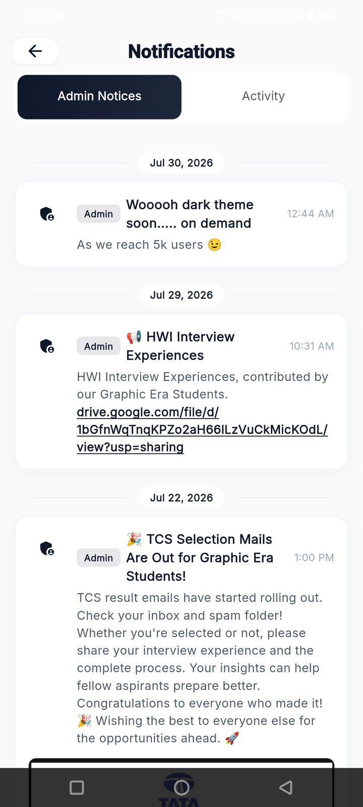 Notifications & Admin Notices